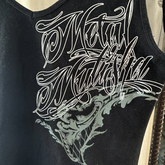 Metal Mulisha Maidens Tank top Screen Print Front and Sheer Back Sz Medium - Picture 4 of 8